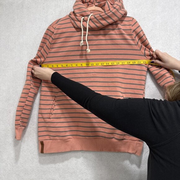 Ampersand Avenue Sweatshirt Womens XXL Pink Stripe Cowl Neck Fleece Pullover - Picture 6 of 10